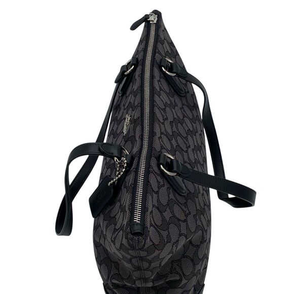 Coach Zip Top Tote in Signature Jacquard Black Smoke F29958 - Picture 12 of 16